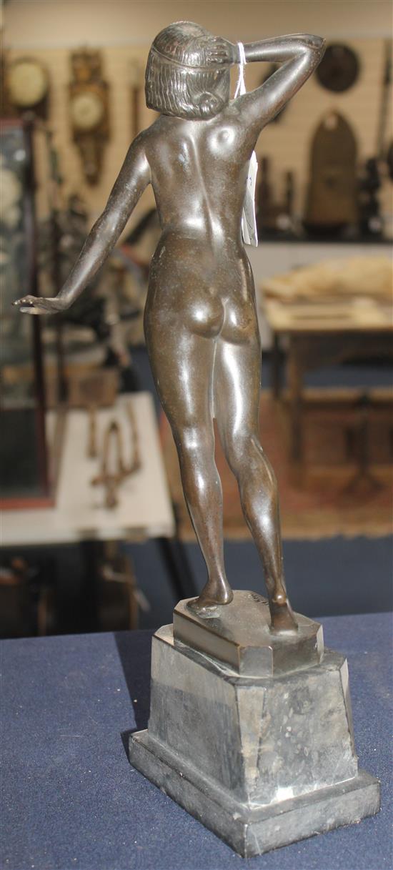 Otto Schmidt Hofer (1873-1925). A patinated bronze figure of a standing nude woman, 15.5in.